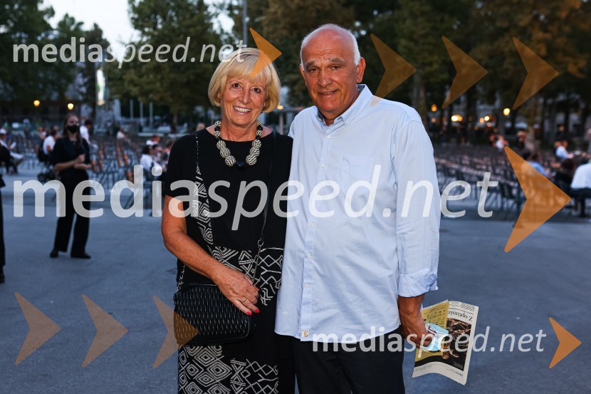  Jadranka  Dakić, predsednica Sveta Festival Ljubljana;  Miodrag DakićMuzikal Chicago, Festival Ljubljana 2021