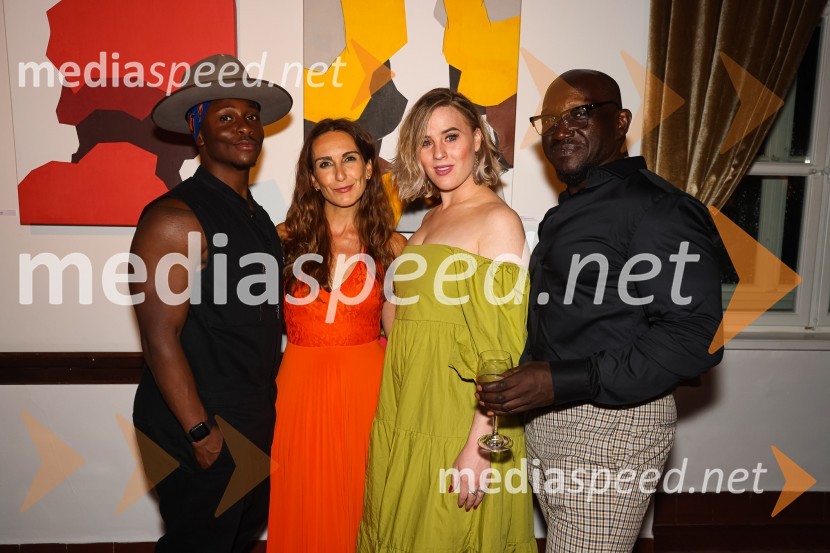  Gregory  Haney;  Madalena Alberto;  Ceili O' Connor ;  Mykal Rand, režiser in koreograf, muzikal EvitaMuzikal Chicago, Festival Ljubljana 2021