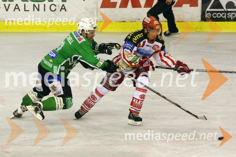 Kevin Mitchell, Tilia Olimpija in Andrew Schneider, EC KACHokej: Liga Ebel, 18. krog: Tilia Olimpija - EC KAC