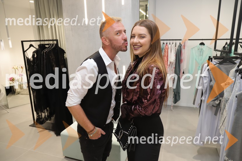  Goran Pfeiler, frizer, studio Orange;  Maja Keuc, pevkaOtvoritev modnega ateljeja modnega oblikovalca Davida Hojnika