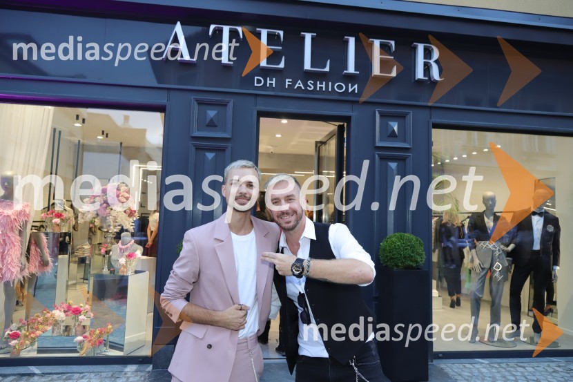  David Hojnik, modni oblikovalec DH fashion;  Goran Pfeiler, frizer, studio OrangeOtvoritev modnega ateljeja modnega oblikovalca Davida Hojnika
