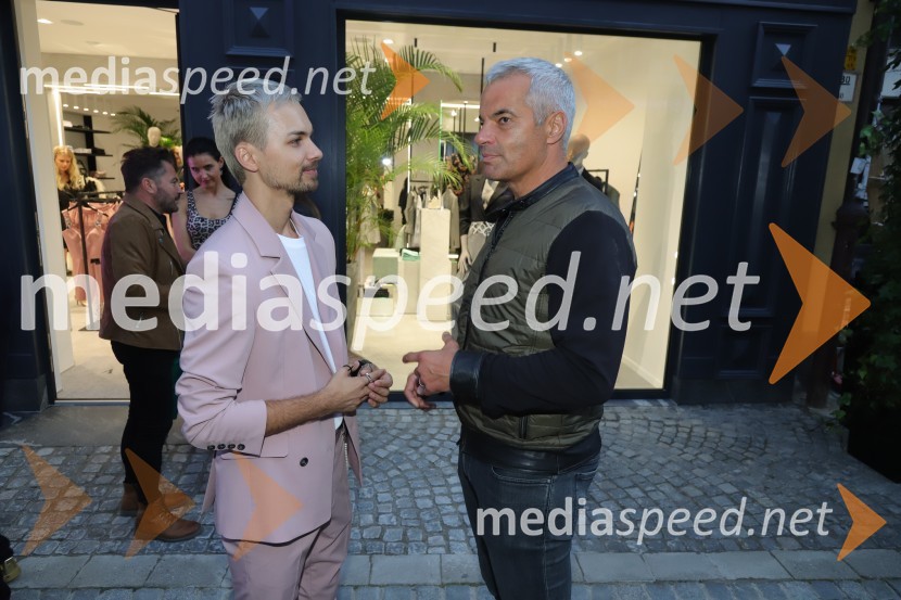  David Hojnik, modni oblikovalec DH fashion;  Saša Arsenovič, župan občine Maribor, podjetnikOtvoritev modnega ateljeja modnega oblikovalca Davida Hojnika