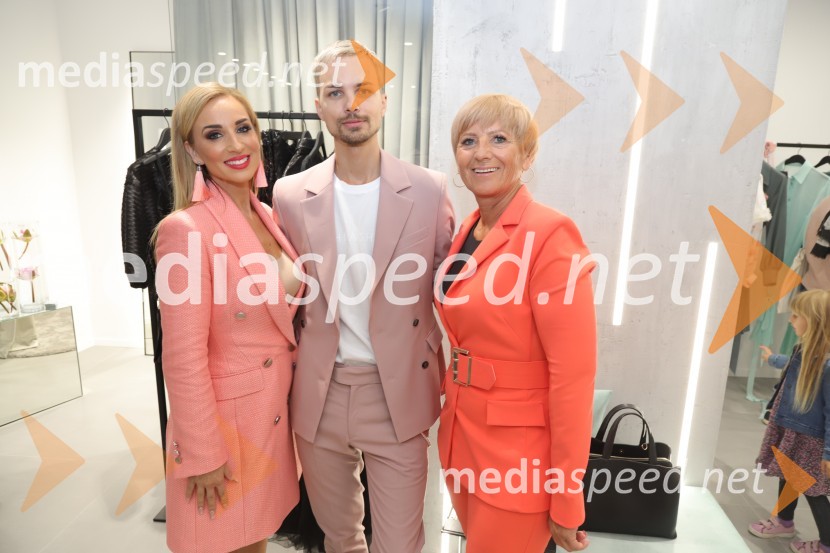  Jasmina - Mina Pal, tv voditeljica ;  David Hojnik, modni oblikovalec DH fashion;  ... Otvoritev modnega ateljeja modnega oblikovalca Davida Hojnika