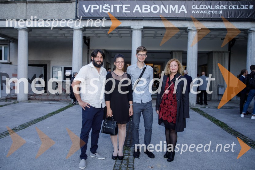  Yonatan Esterkin, režiser;  ... ;  ... ; mag. Tina Kosi, upravnica SLG CeljeIn podgana se je smejala, premiera drame SLG Celje