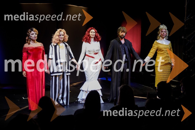  Jagoda Tovirac, igralka;  Lučka Počkaj, igralka;  Eva Stražar, igralka;  Andrej Murenc, igralec;  Manca  Ogorevc, igralkaIn podgana se je smejala, premiera drame SLG Celje