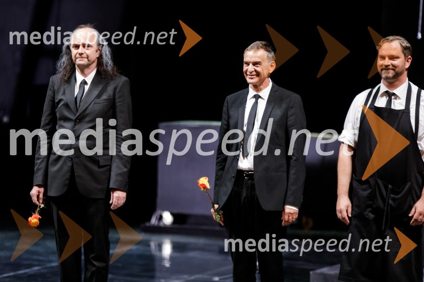  Matija Rozman, igralec;   Igor  Samobor, igralec, ravnatelj SNG Drama Ljubljana;  Jurij  Zrnec, igralecKonec igre, premiera drame, SNG Ljubljana