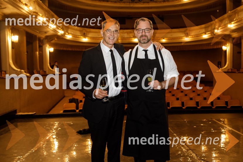   Igor  Samobor, igralec, ravnatelj SNG Drama Ljubljana;  Jurij  Zrnec, igralecKonec igre, premiera drame, SNG Ljubljana