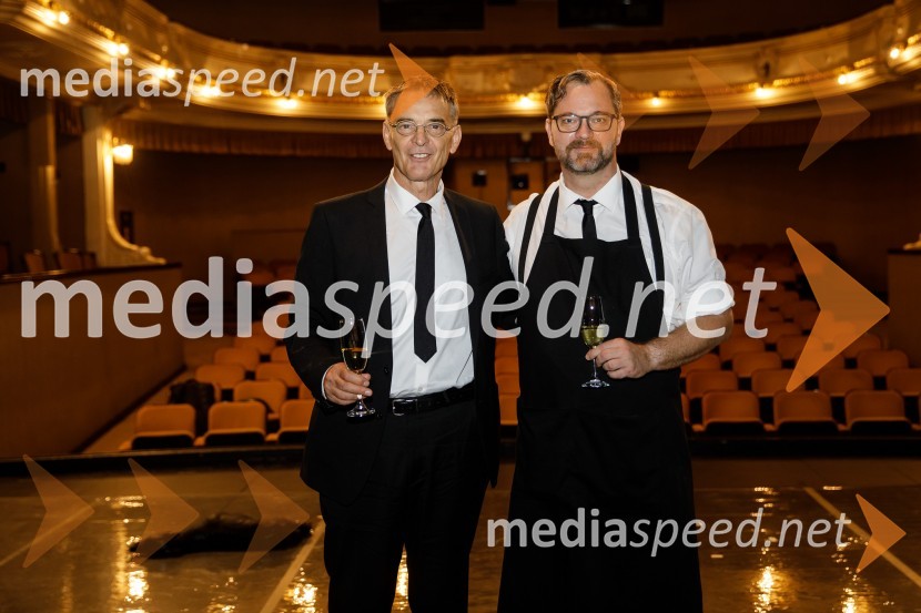   Igor  Samobor, igralec, ravnatelj SNG Drama Ljubljana;  Jurij  Zrnec, igralecKonec igre, premiera drame, SNG Ljubljana