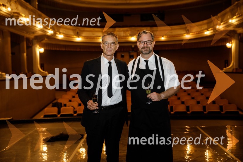   Igor  Samobor, igralec, ravnatelj SNG Drama Ljubljana;  Jurij  Zrnec, igralecKonec igre, premiera drame, SNG Ljubljana