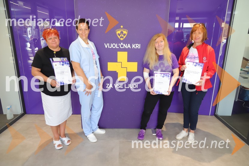  Erika Kavaš, dr. med., CTM UKC Maribor;  ... ;  Mojca Pepelnik, pobudnica akcije Vijol'čna kri za vse ljudi;  Tatjana  Žižek, strokovna sodelavka RK mariborKrvodajalska akcija Vijol'čna kri za vse ljudi 2021