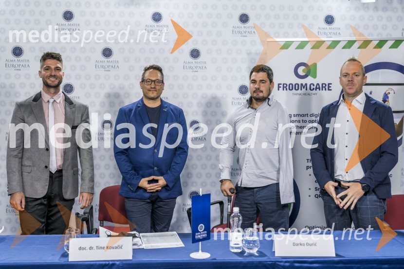  Alen  Pavlec, predsednika Študentskega sveta Alma Mater; vodja fizioterapije v Zdravstvenem domu dr. Adolfa Drolca Maribor; doc. dr. Tine Kovačič,  predsednik Združenja fizioterapevtov Slovenije;  Darko Đurić, slovenski paraolimpijec, plavalec;  Grega  Nahtigal Novinarska konferenca Alma Mater Europea, ob svetovnem dnevu fizioterapije