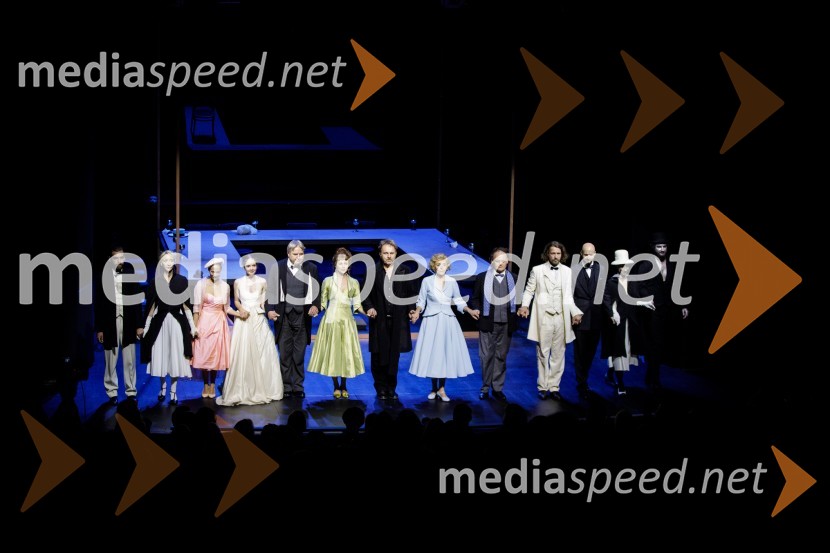 Igralci Matic Lukšič, Mojca Funkl, Viktorija Bencik Emeršič, Lara Wolf, Jožef Ropoša, Iva Krajnc Bagola, Lotos Vincenc Šparovec,  Mirjam Korbar, Gašper Jarni, Tomo Tomšič, Jaka Lah, Nina Rakovec, Viktorija Bencik Emeršič in Gal Oblak.  Zimska poroka, premiera MGL Ljubljana