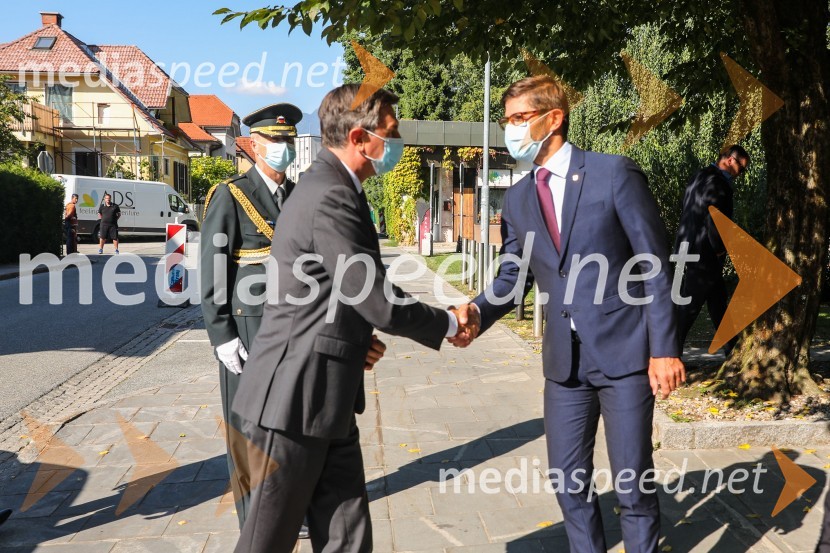  Borut Pahor, predsednik Republike Slovenije;  Matjaž Rakovec, župan Mestne občine Kranj91. obletnica smrti bazoviških junakov