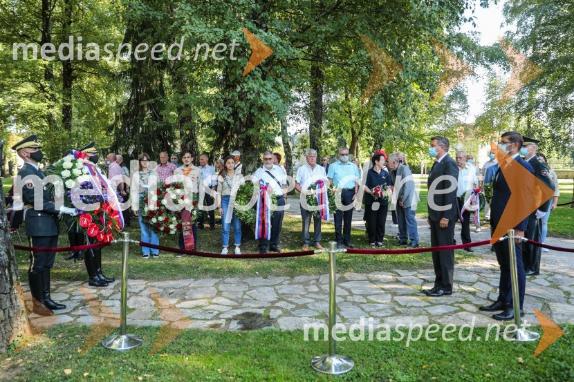 Borut Pahor, predsednik Republike Slovenije;  Matjaž Rakovec, župan Mestne občine Kranj91. obletnica smrti bazoviških junakov