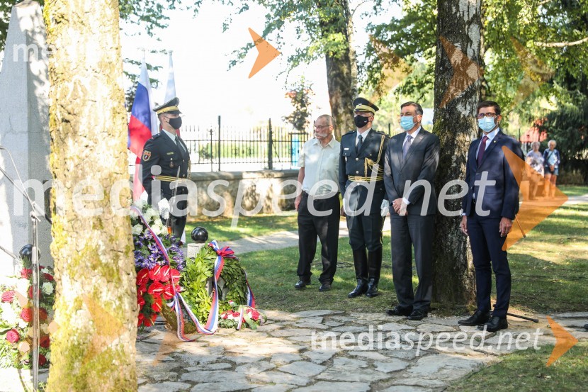  ... ;  ... ;  Borut Pahor, predsednik Republike Slovenije;  Matjaž Rakovec, župan Mestne občine Kranj91. obletnica smrti bazoviških junakov