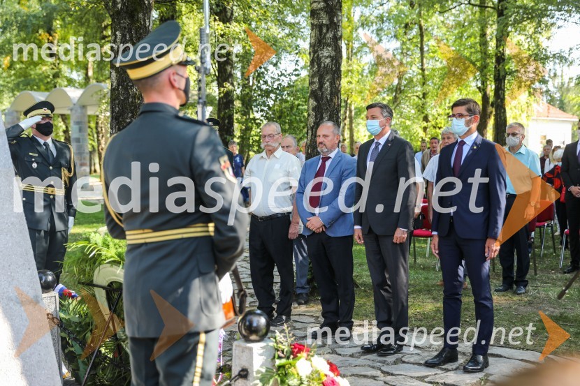  ... ;  ... ;  Borut Pahor, predsednik Republike Slovenije;  Matjaž Rakovec, župan Mestne občine Kranj91. obletnica smrti bazoviških junakov