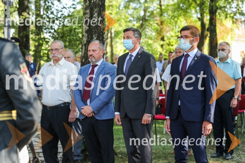  Božo Janež, NOB Kranj;  ... ;  Borut Pahor, predsednik Republike Slovenije;  Matjaž Rakovec, župan Mestne občine Kranj91. obletnica smrti bazoviških junakov