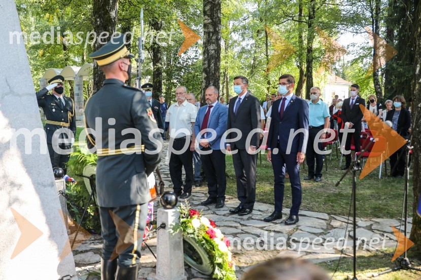 ... ;  ... ;  Borut Pahor, predsednik Republike Slovenije;  Matjaž Rakovec, župan Mestne občine Kranj91. obletnica smrti bazoviških junakov