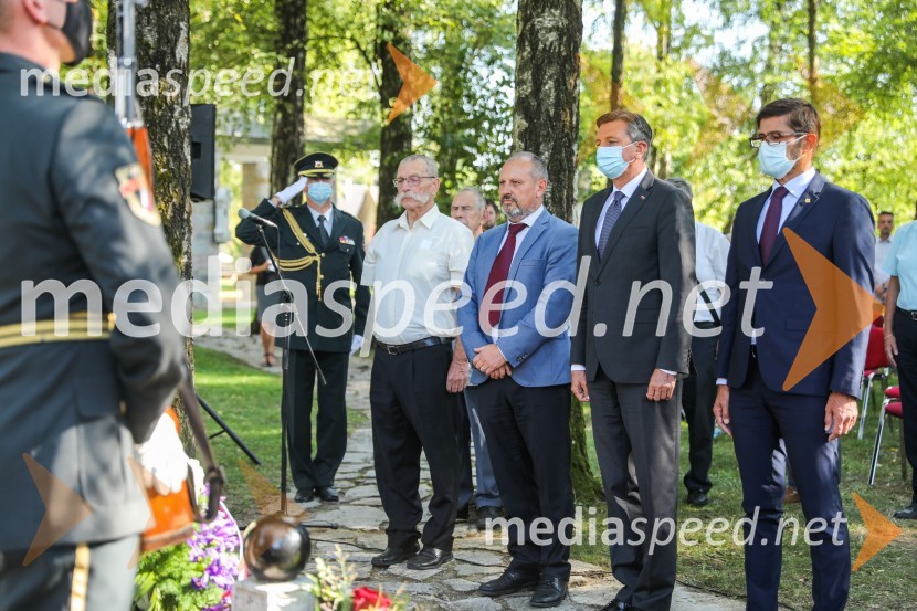  ... ;  ... ;  Borut Pahor, predsednik Republike Slovenije;  Matjaž Rakovec, župan Mestne občine Kranj91. obletnica smrti bazoviških junakov