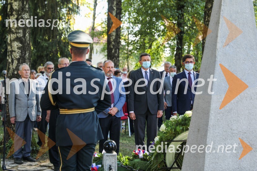  ... ;  Borut Pahor, predsednik Republike Slovenije;  Matjaž Rakovec, župan Mestne občine Kranj91. obletnica smrti bazoviških junakov