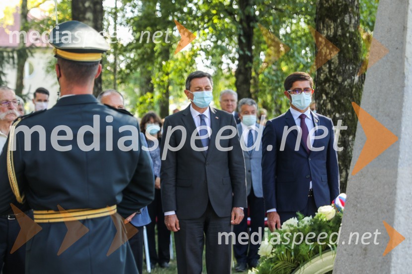  Borut Pahor, predsednik Republike Slovenije;  Matjaž Rakovec, župan Mestne občine Kranj91. obletnica smrti bazoviških junakov