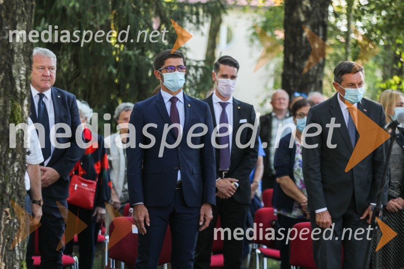  Robert Nograšek, podžupan Mestne občine Kranj;  Matjaž Rakovec, župan Mestne občine Kranj;  Janez Černe, podžupan Mestne občine Kranj;  Borut Pahor, predsednik Republike Slovenije91. obletnica smrti bazoviških junakov