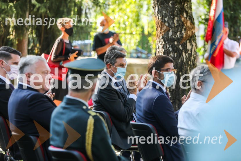  Borut Pahor, predsednik Republike Slovenije;  Matjaž Rakovec, župan Mestne občine Kranj91. obletnica smrti bazoviških junakov
