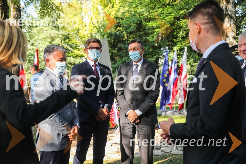  Luka Pisk, župan Občine Sovodnje ob Soči;  Matjaž Rakovec, župan Mestne občine Kranj;  Borut Pahor, predsednik Republike Slovenije;  Janez Černe, podžupan Mestne občine Kranj91. obletnica smrti bazoviških junakov