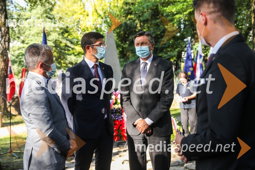  Luka Pisk, župan Občine Sovodnje ob Soči;  Matjaž Rakovec, župan Mestne občine Kranj;  Borut Pahor, predsednik Republike Slovenije91. obletnica smrti bazoviških junakov