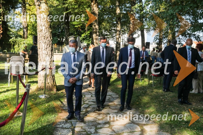  Luka Pisk, župan Občine Sovodnje ob Soči;  Borut Pahor, predsednik Republike Slovenije;  Matjaž Rakovec, župan Mestne občine Kranj91. obletnica smrti bazoviških junakov