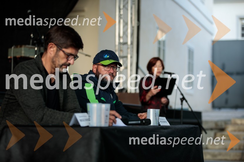  Matjaž Rakovec, župan Mestne občine Kranj;  Matjaž  Berčon, direktor Komunale KranjPero Lovšin in novinarska konferenca o Zero waste strategiji Komunale Kranj