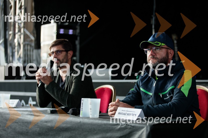  Matjaž Rakovec, župan Mestne občine Kranj;  Matjaž  Berčon, direktor Komunale KranjPero Lovšin in novinarska konferenca o Zero waste strategiji Komunale Kranj