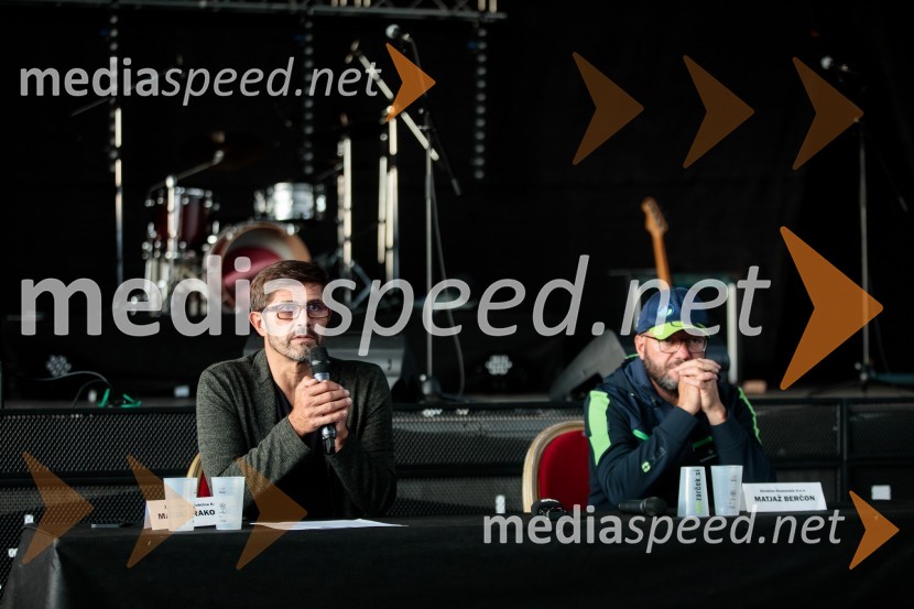  Matjaž Rakovec, župan Mestne občine Kranj;  Matjaž  Berčon, direktor Komunale KranjPero Lovšin in novinarska konferenca o Zero waste strategiji Komunale Kranj